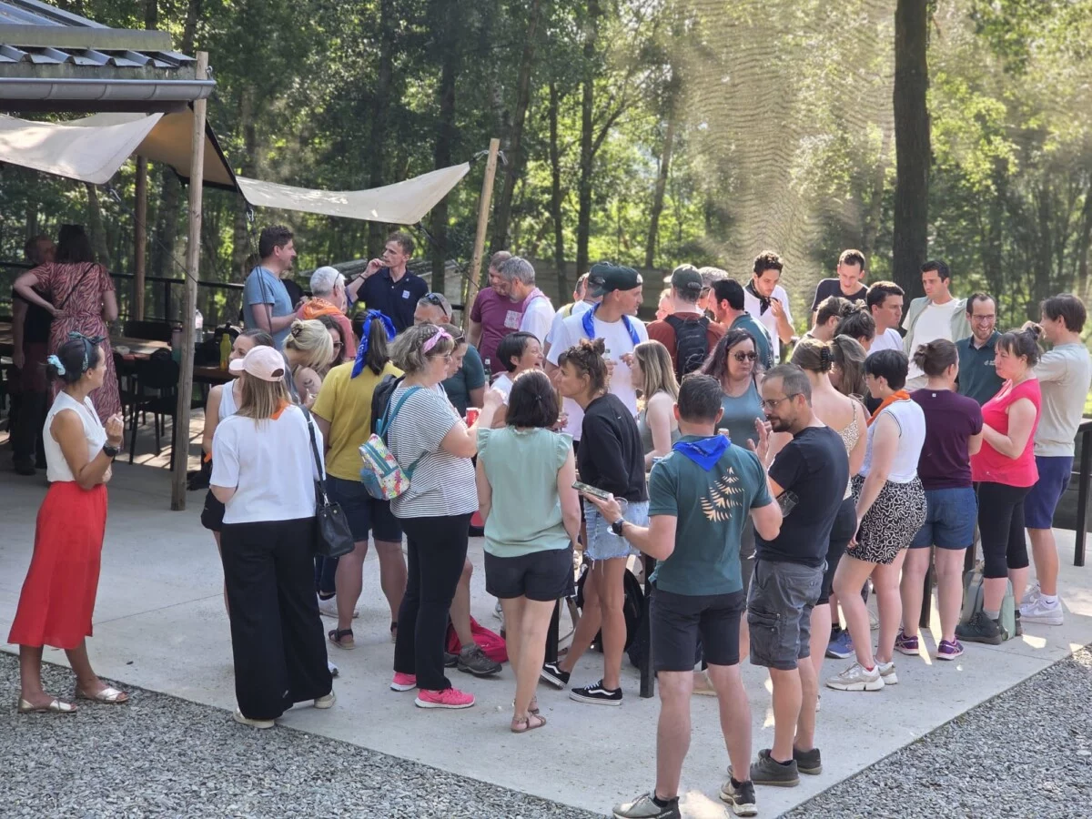 groupe profitant de notre terrasse